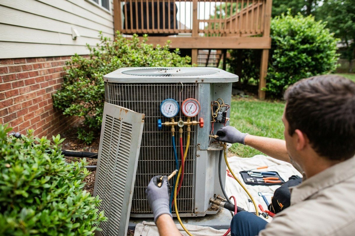 AC Repair technician at work