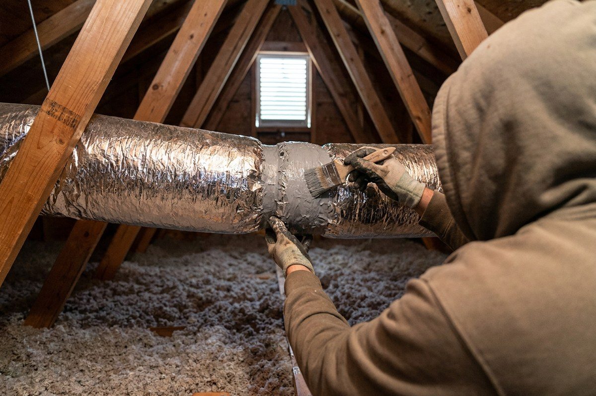Ductwork Repair technician at work